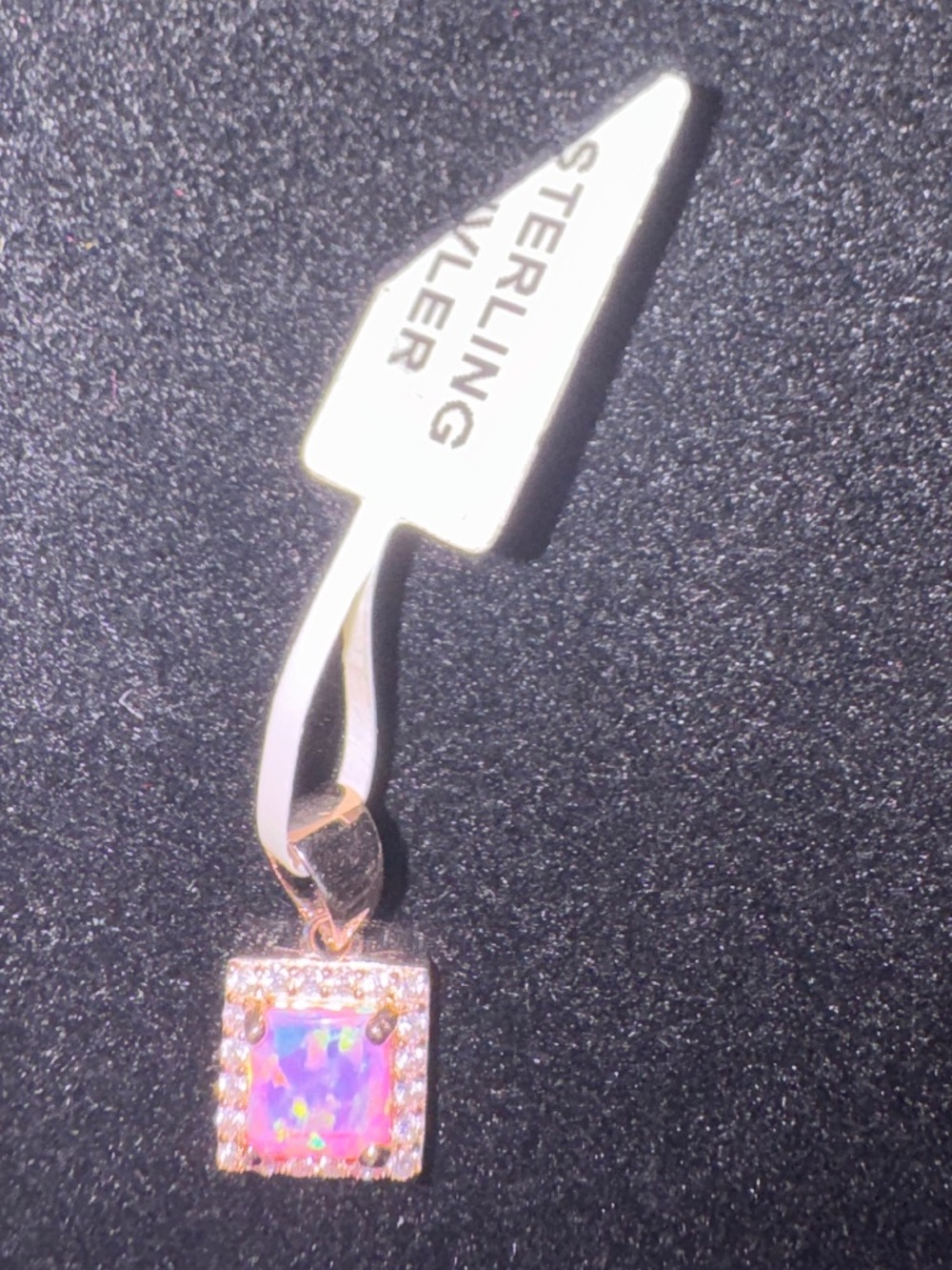 Rose Gold & Pink Stone Necklace Pendant~NWT